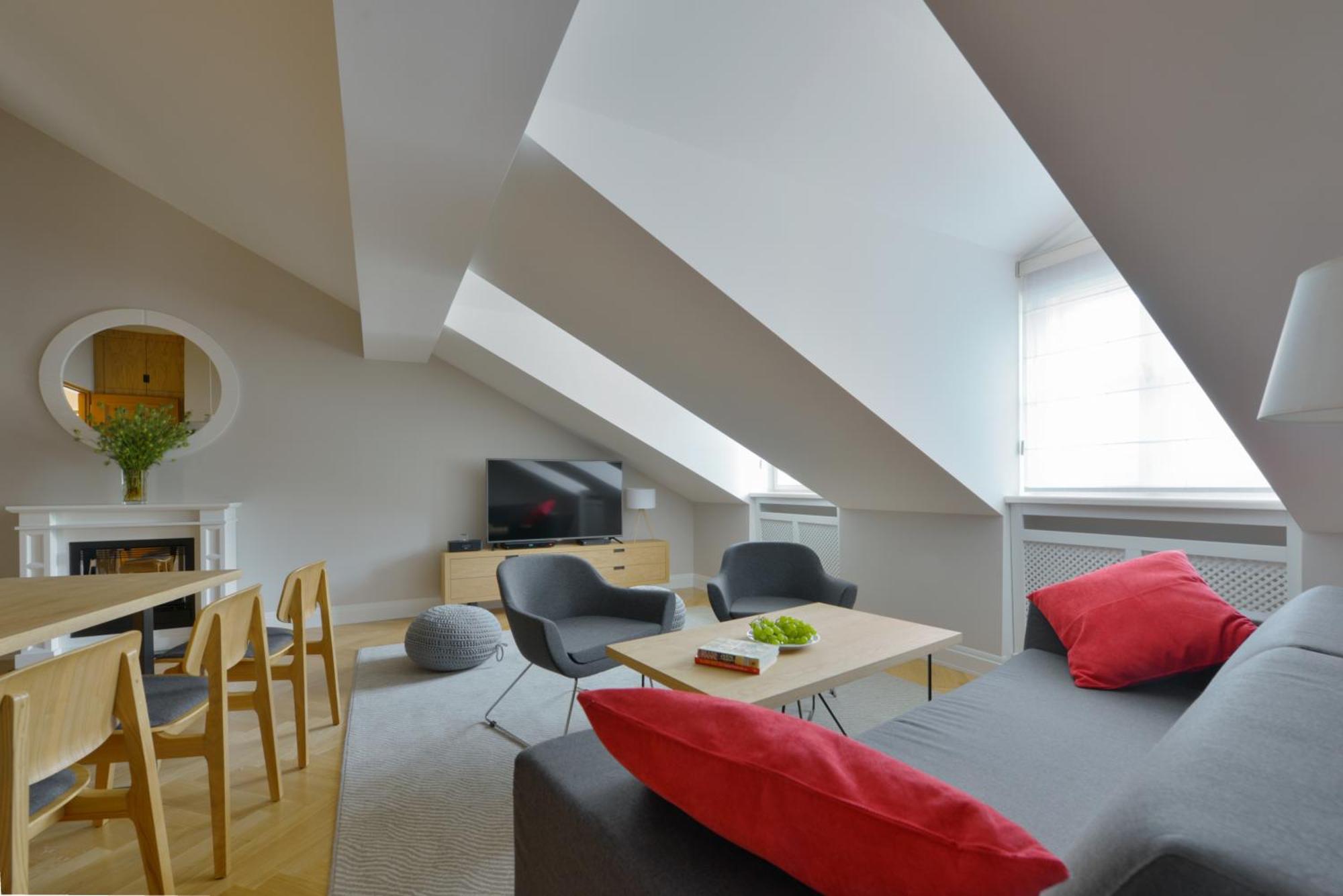 Three-Bedroom Penthouse Apartment Fireplace